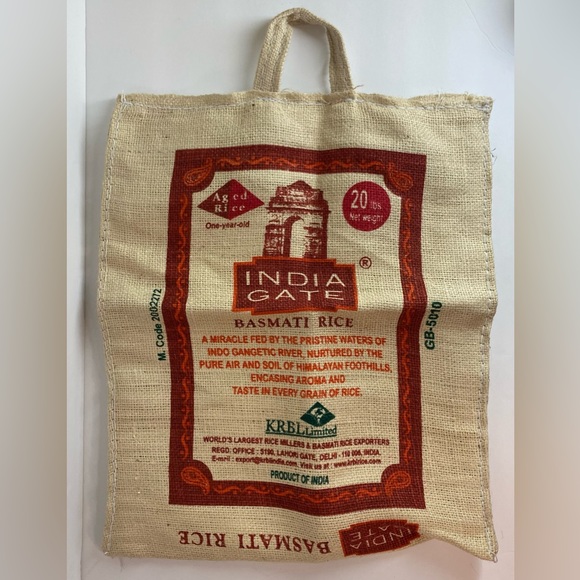 Burlap Rice Bag with Zipper Tote Bag - Picture 2 of 9